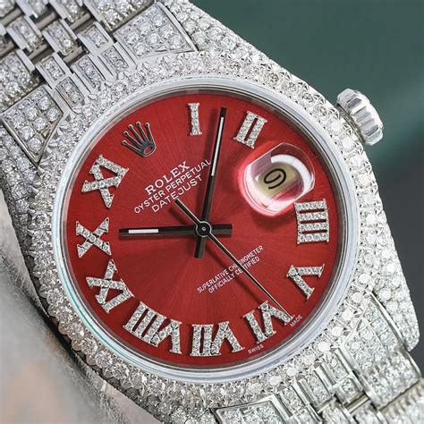 iced out red face rolex replica|rolex datejust iced out 41mm.